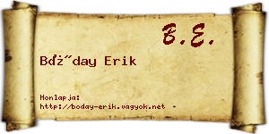 Bóday Erik névjegykártya